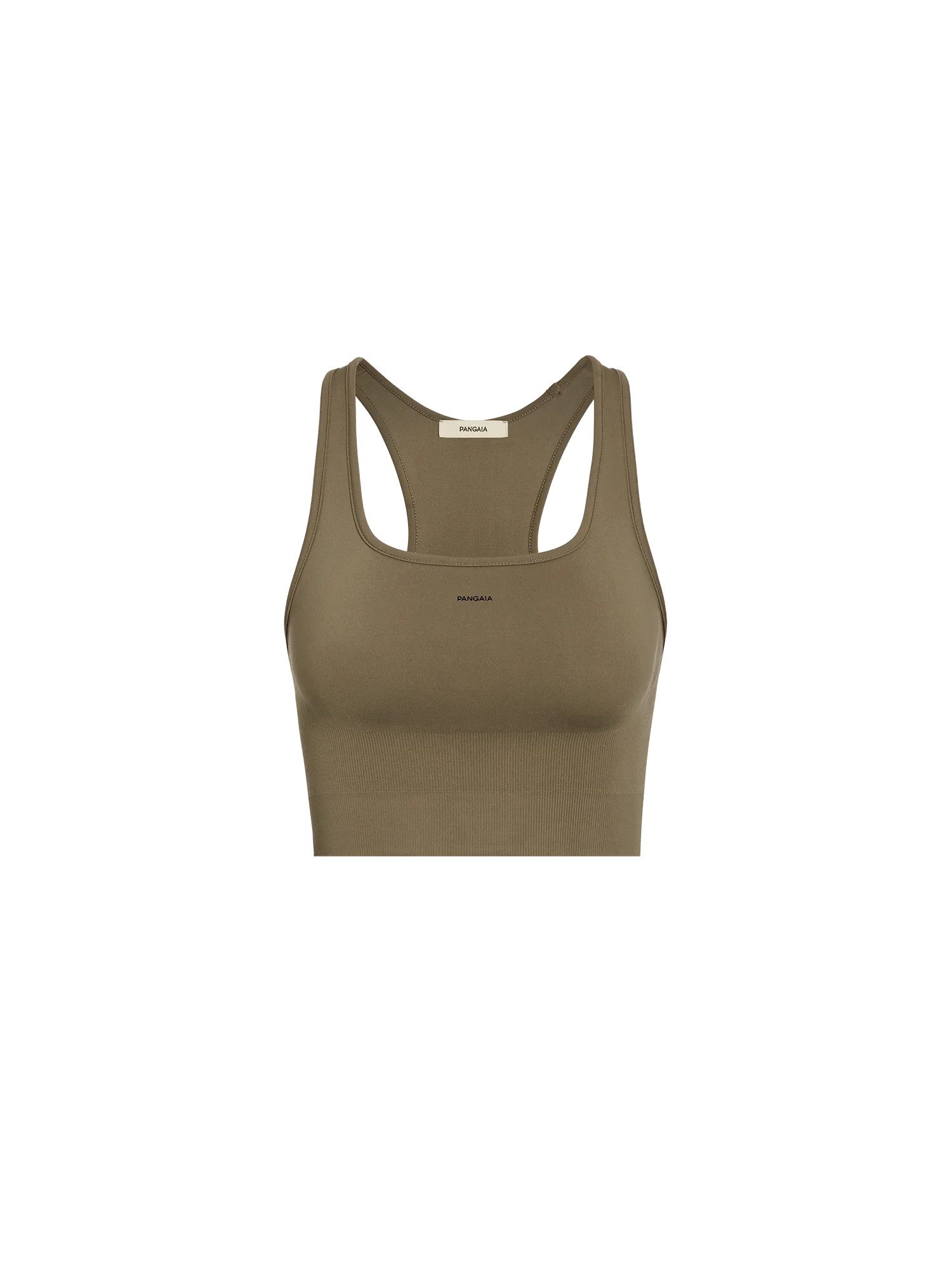 Women's Plant-Stretch Compressive Sports Bra - soil brown | The Pangaia (EU, UK, AUS)