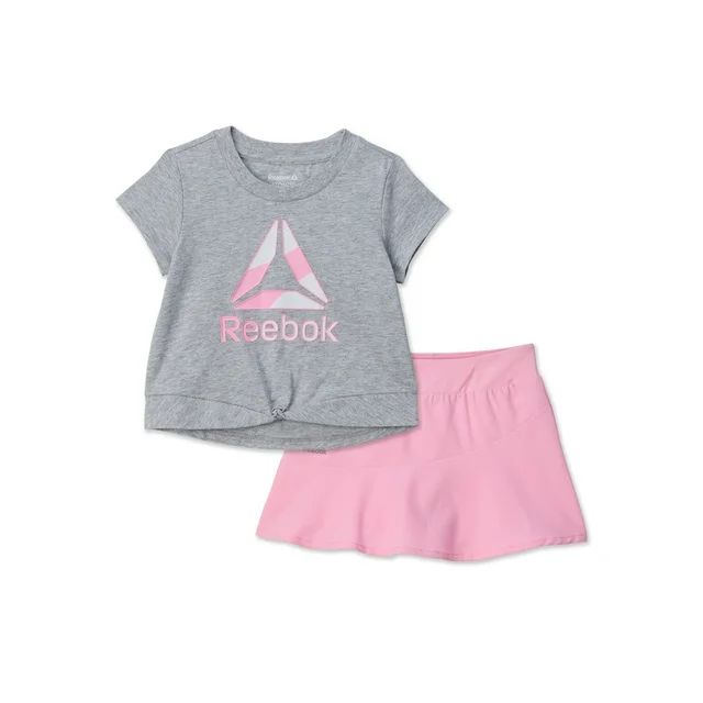 Reebok Toddler Girl’s Twist Front Tee & Skort Set, Sizes 12M – 5T | Walmart (US)