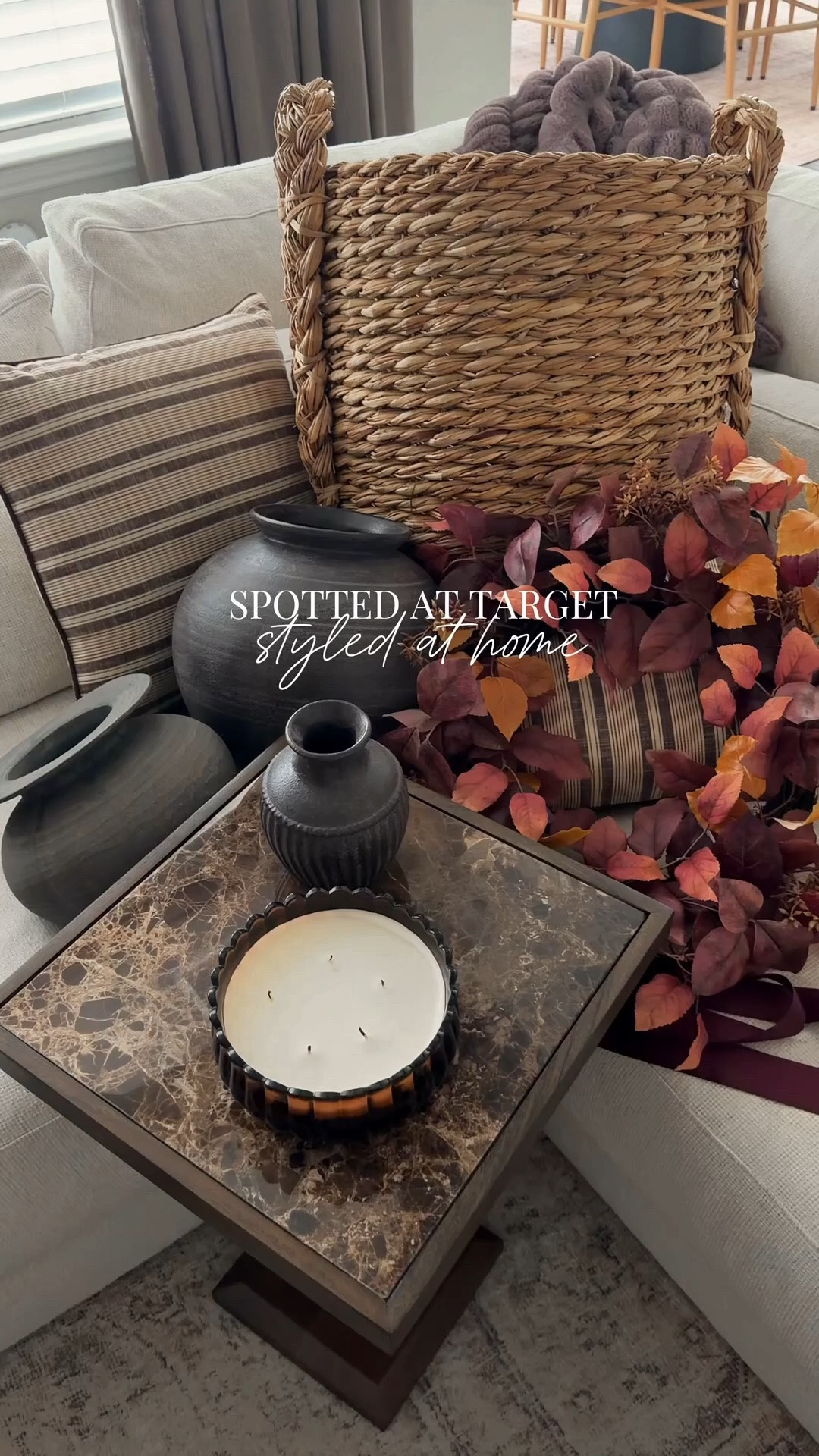 Target fall home finds in the wild! Come style my Target home decor with me!! Loving the warm autumn tones and textures! The baskets, the candles, the fall wreaths, and the gorgeous black and brown vases are perfect for that fall vibe ✌🏼

#LTKHome #LTKSeasonal #LTKOver40