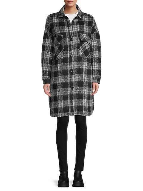 RD style Plaid Dropped Shoulder Button Coat on SALE | Saks OFF 5TH | Saks Fifth Avenue OFF 5TH