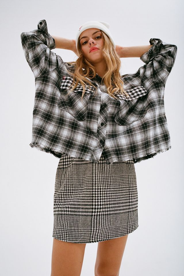 BDG Rayne Flannel Boxy Cropped Button-Down Shirt | Urban Outfitters (US and RoW)