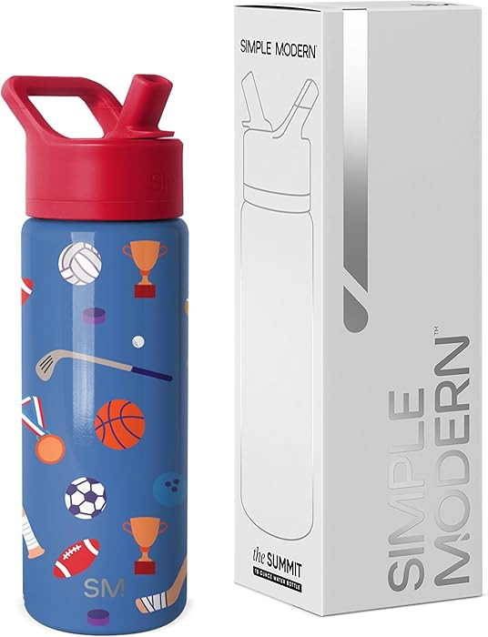 Simple Modern Kids Summit Water Bottle with Straw Lid | 18oz Stainless Steel Cup Insulated Tumble... | Amazon (US)