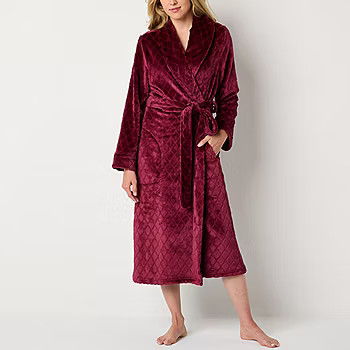 Liz Claiborne Womens Fleece Long Sleeve Long Length Robe | JCPenney