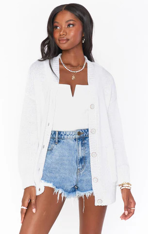 Callie Cardigan ~ Bright White Knit | Show Me Your Mumu