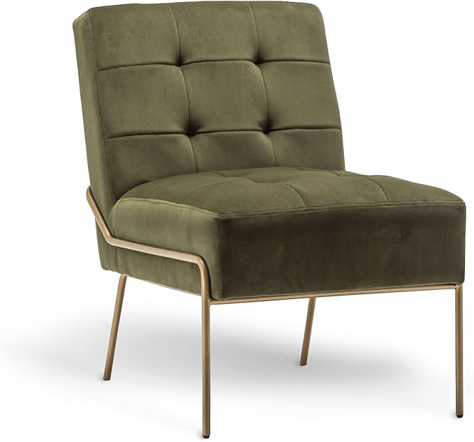 eLuxurySupply Armless Accent Chair - Upholstered Modern Living Room Chair with Metal Frame and El... | Amazon (US)