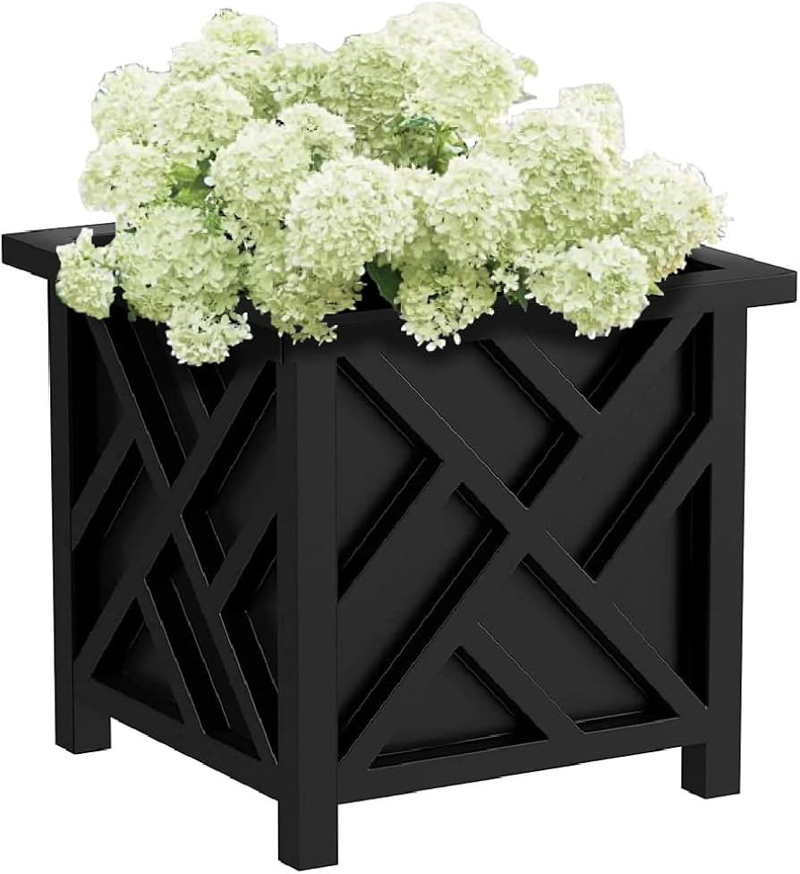 Chippendale Planters. Set of 2 .Black. Great for Outdoor Decor, Patio and Lawn Plant Holder | Amazon (US)