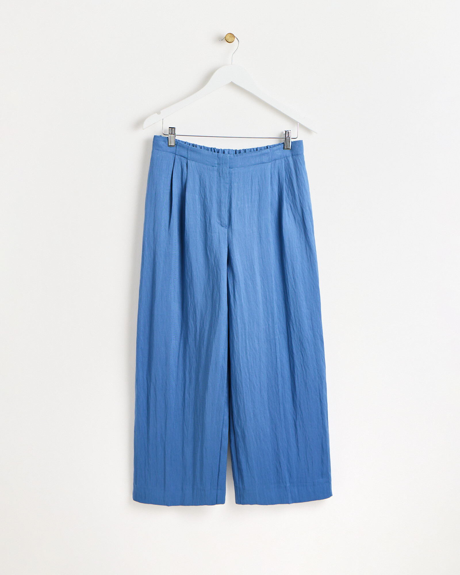 Blue Wide Leg Cropped Culotte Trousers | Oliver Bonas | Oliver Bonas (Global)