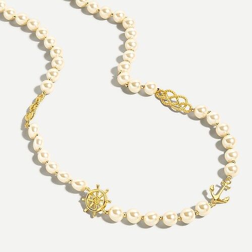 Nautical charm pearl necklace | J.Crew US