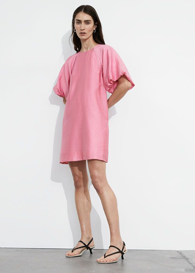 Balloon-Sleeve Mini Dress - Pink - Mini dresses - & Other Stories US | & Other Stories US