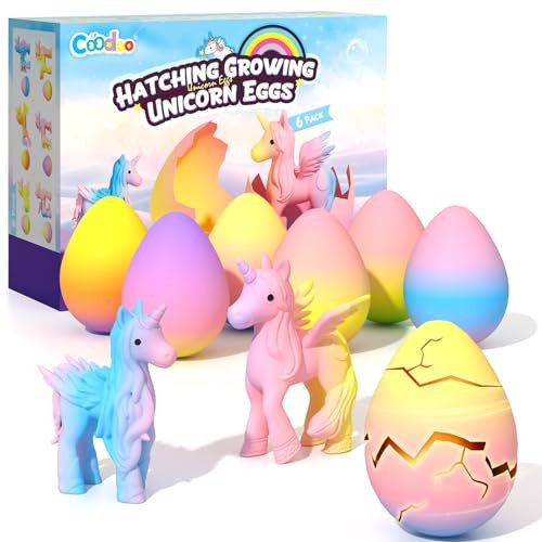 Coodoo Unicorn Hatching Rainbow Eggs for Kids - 6 Pack Unicorn Toys Craft Kits for Boys & Girls, Birthday Easter Basket Stuffers Crafts Gift for Kids 3+ Year Old - Girl Gifts for Ages 3 4 5 6 7 8 | Amazon (US)