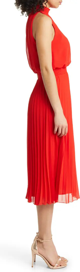 Smocked Plissé Midi Dress | Nordstrom