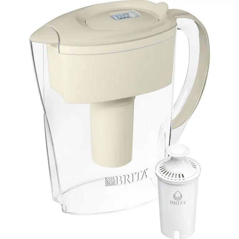 Brita Small Space Saver Plastic 6-Cup Water Filter Pitcher, Almond | Walmart (US)