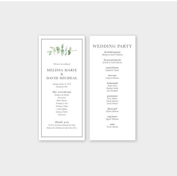 Printed Wedding Program Ceremony Program | Etsy | Etsy (US)