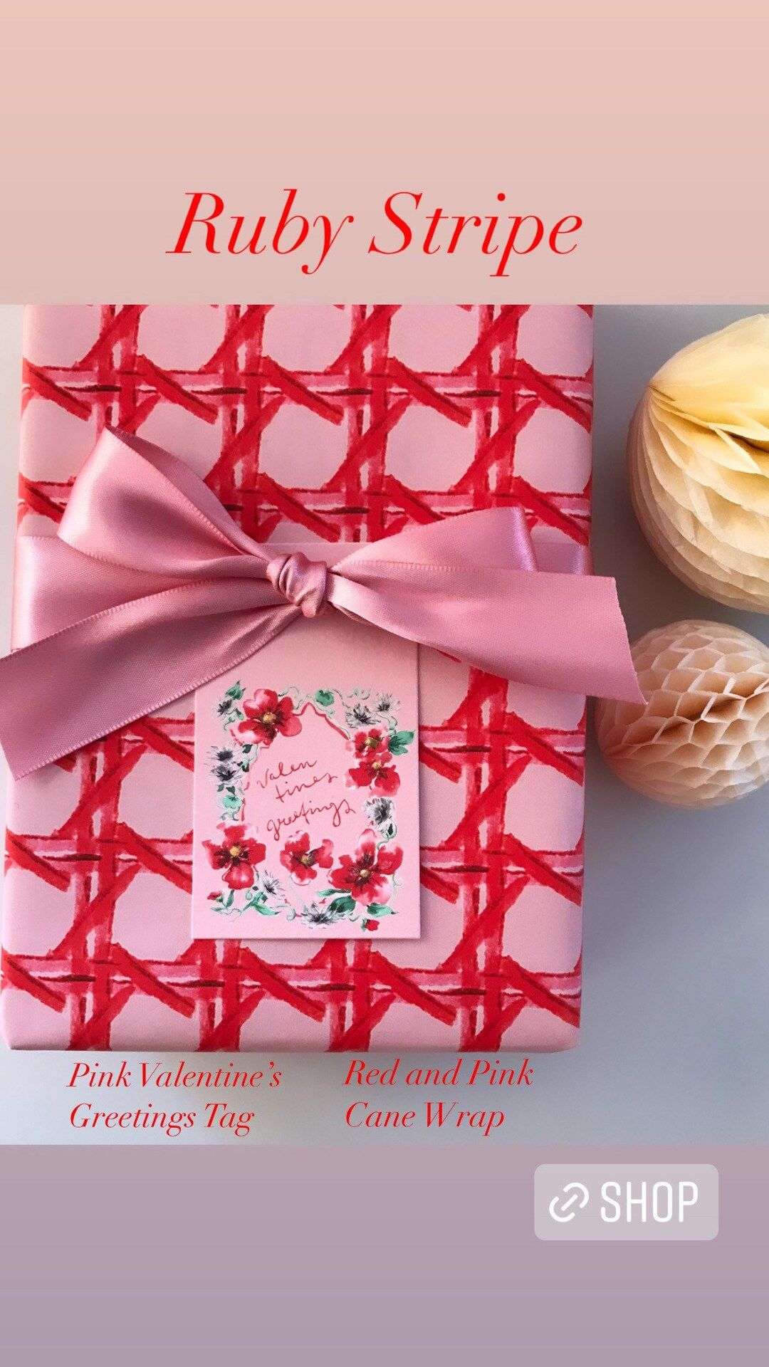 Wrapping Paper: Red and Blush Cane {Gift Wrap, Birthday, Holiday, Christmas} | Etsy (CAD)