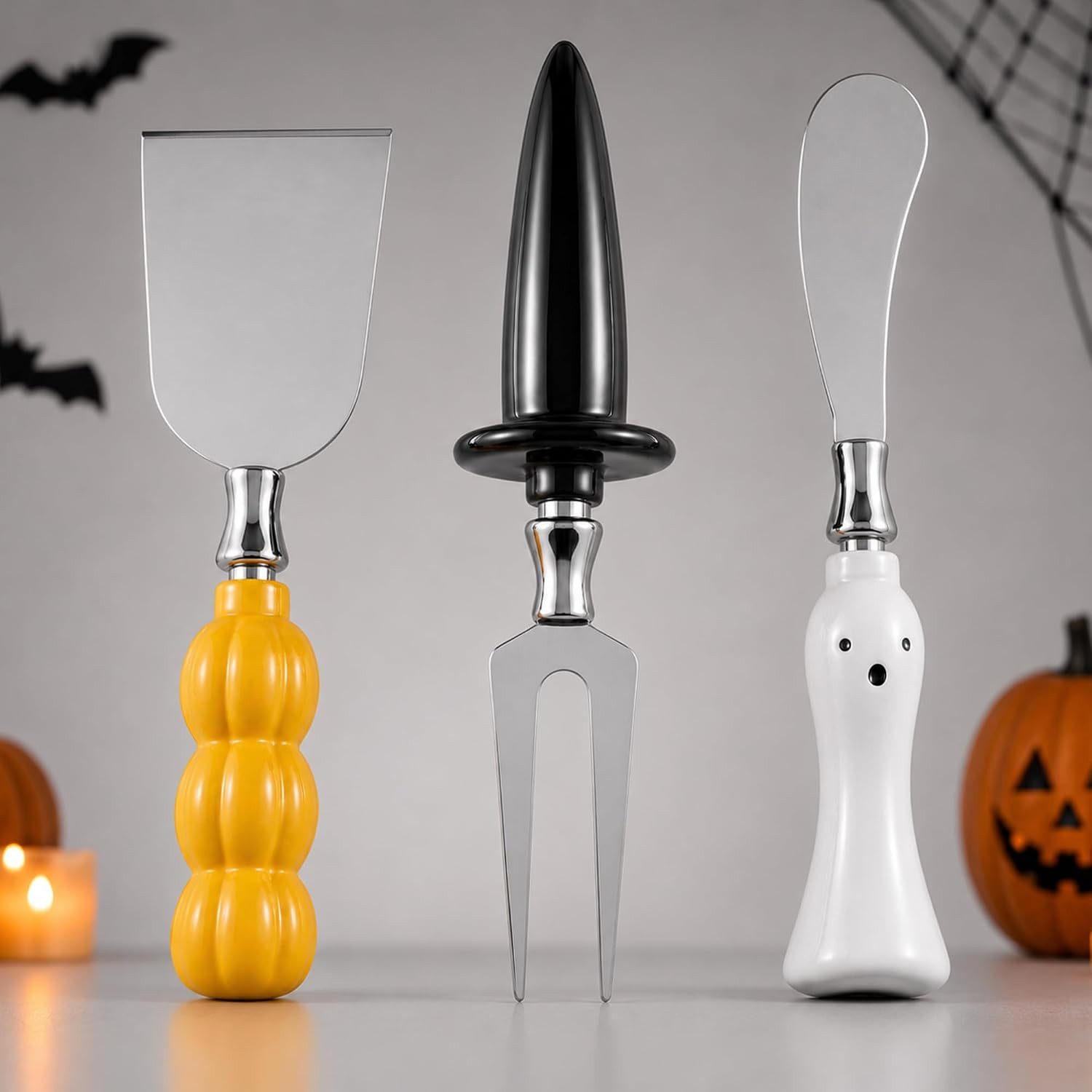 3 Pcs 6.5 '' Large Halloween Cheese Knives Spreader Set Kitchen Utensils | Amazon (US)
