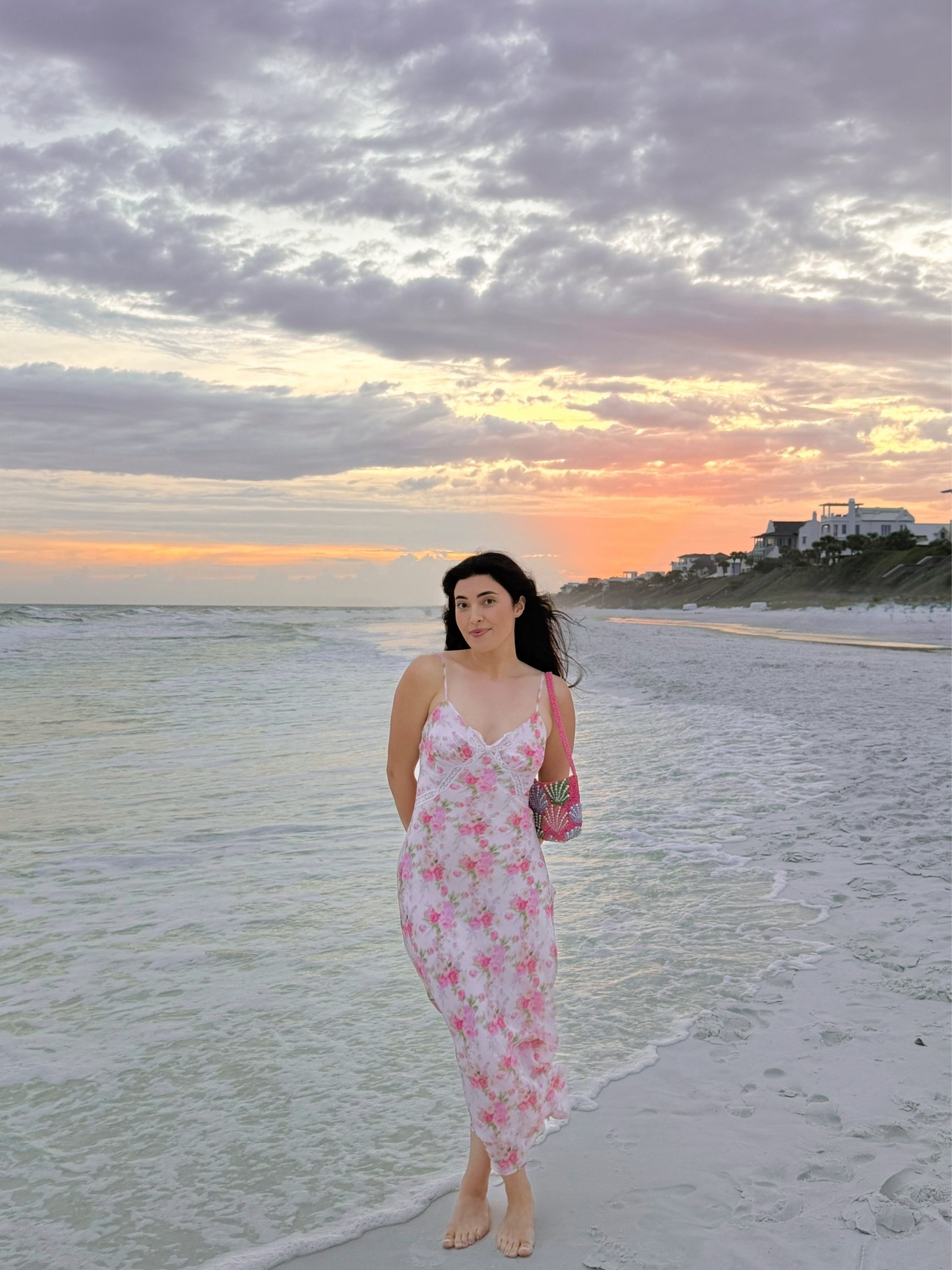 The perfect pink and white floral astr dress for beach pictures and summer weddings 
& the cutest Vera Bradley seashell pink beaded bag

#LTKootd #LTKgrwm #LTKWedding