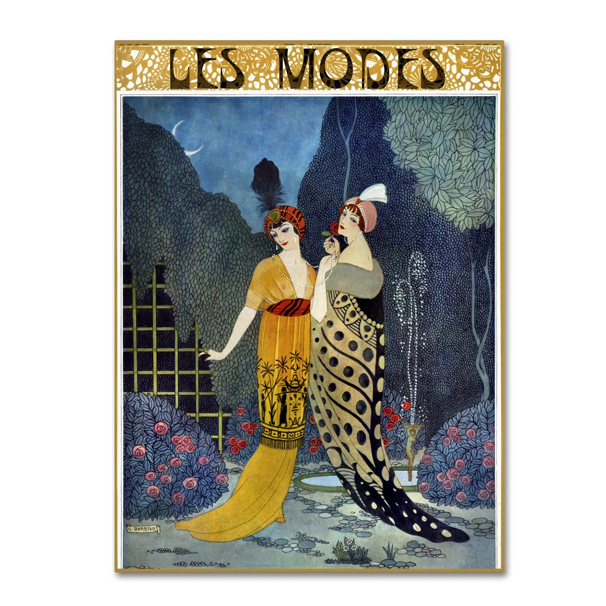 Wrapped Canvas Wall Art - Vintage Apple Collection 'Art Deco Fashion Ladies' Wall Art for Living ... | Wayfair North America