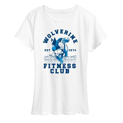 Women's Wolverine Fitness Club Short Sleeve Graphic T-Shirt - White - 1X | Target