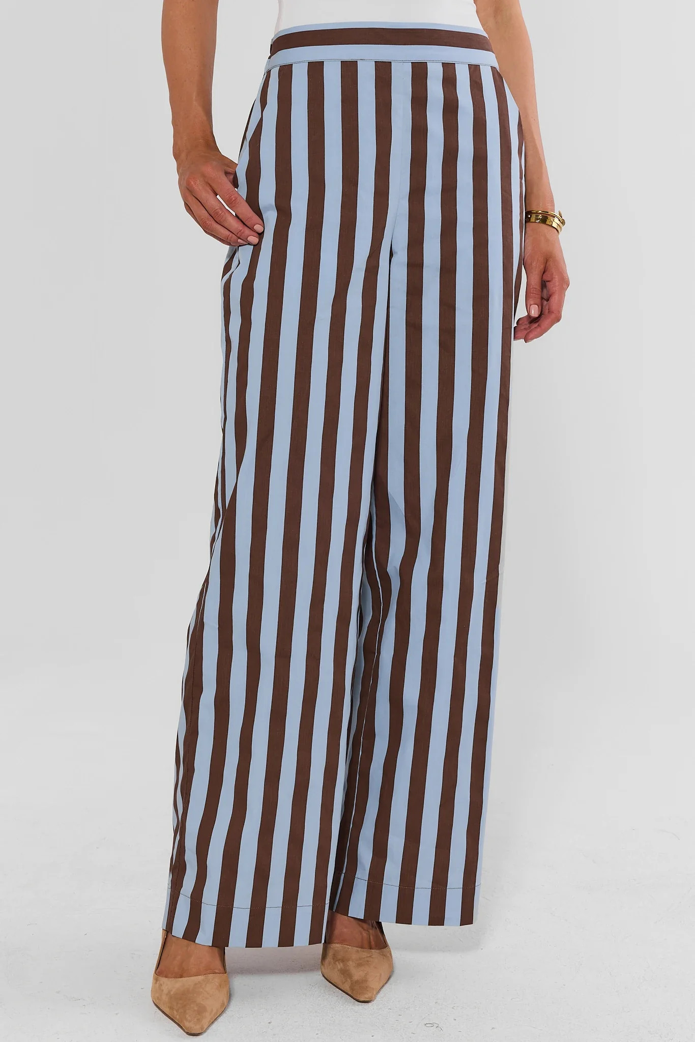 Addie Brown Contrast Stripe Pants | Avara