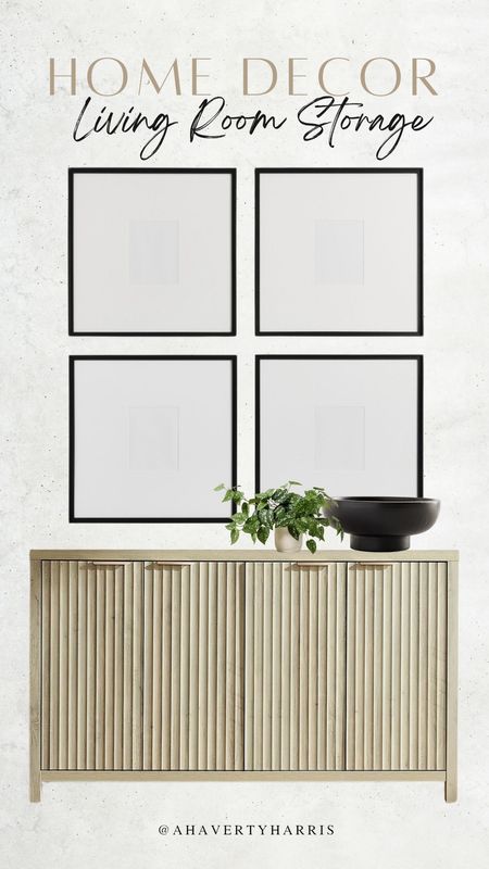 Planning a new living room storage wall with this Amazon sideboard buffet fluted cabinet and oversized square gallery wall frames above! Amazon finds,  buffet,  sideboard, gallery wall,  gallery frame,  pottery barn,  decorative bowl

#LTKhome