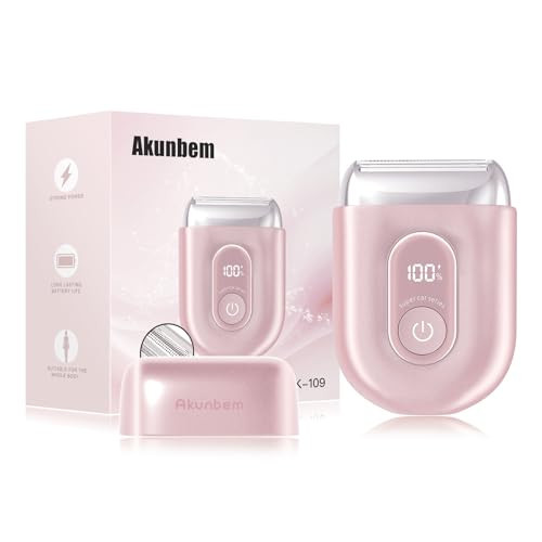 Akunbem Electric Razors for Women - Mini Bikini Trimmer for Women - Electric Shavers for Women Pubic Hair Legs Arm & Body Hair - Painless Electric Hair Removal Device Cordless Wet & Dry Use | Amazon (US)