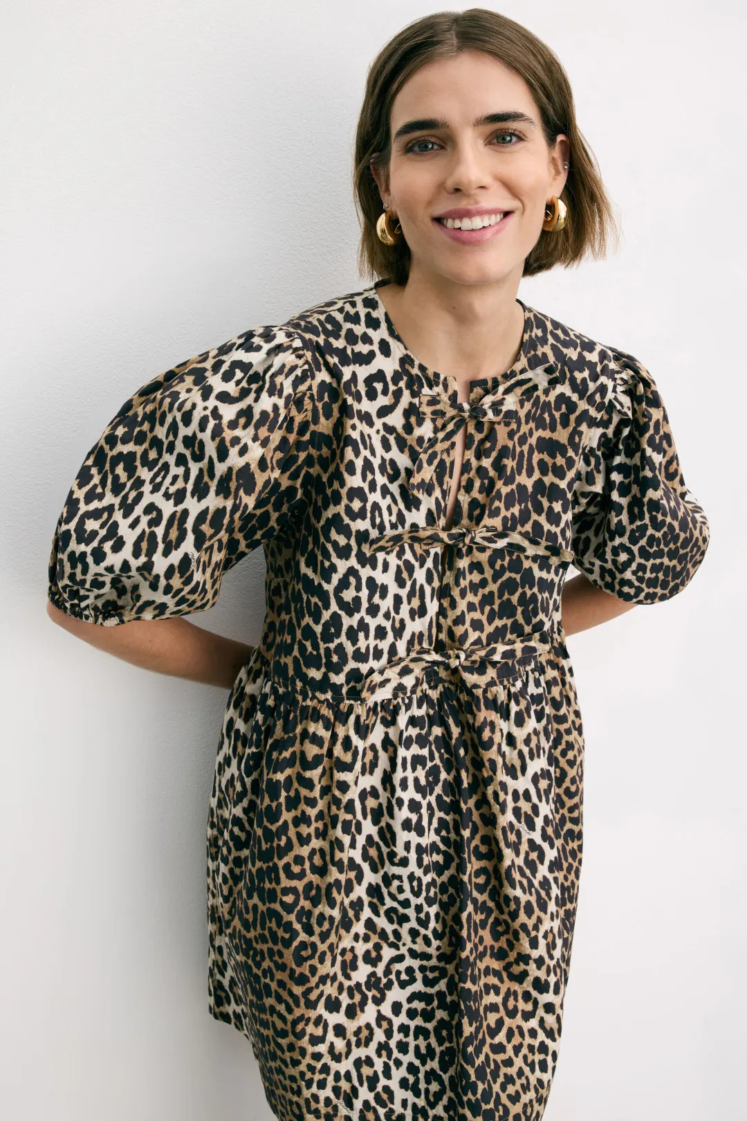 Printed Cotton Tie String Mini Dress | Rent the Runway