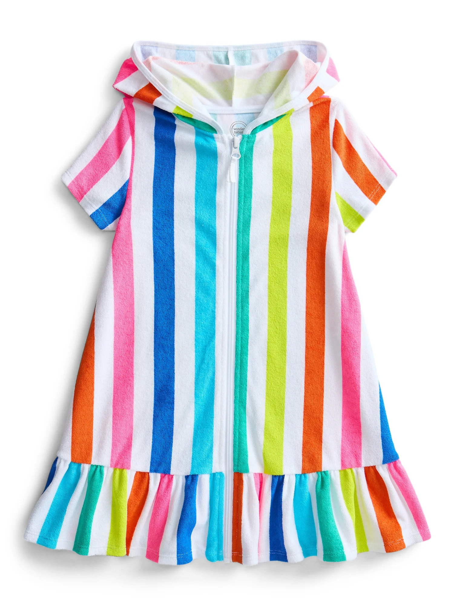 Wonder Nation Girls Terry Towel Swimsuit Coverup Dress with UPF 50+, Sizes 4-18 & Plus | Walmart (US)