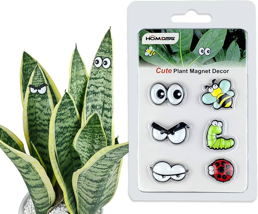 Cute Plant Magnets Eyes for Potted Plants, Plant Safe Magnet Pins Charms, Unique for Plant Lovers... | Amazon (US)