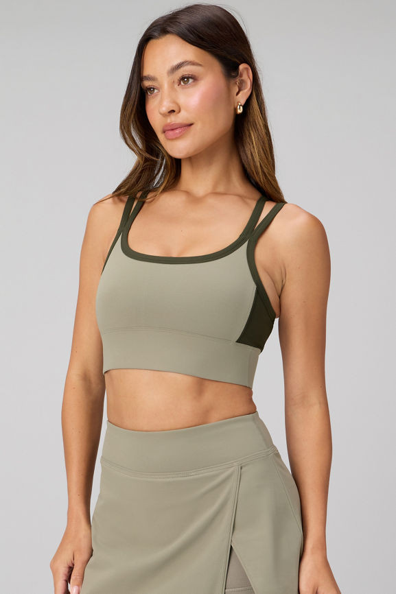Principal Color Block Longline Medium Impact Bra | Fabletics