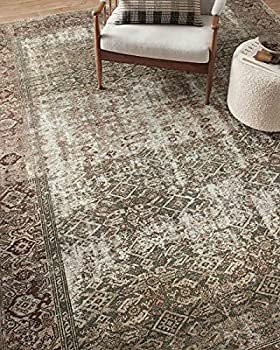 Amber Lewis x Loloi Georgie Collection GER-07 Moss / Salmon 8'4" x 11'6" Area Rug | Amazon (US)