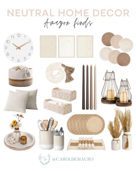 It's time for a home refresh with these neutral home decor pieces from Amazon: wall clock, throw pillows, candle holder, wall decor and more!
#modernhome #livingroomrefresh #homeinspo #affordablefinds

#LTKHome #LTKStyleTip #LTKSeasonal