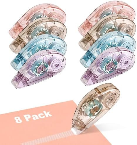 Double Sided Tape Roller - 8 Pack Adhesive Scrapbook Glue Tape Runner Roller for Scrapbooking,Wra... | Amazon (US)
