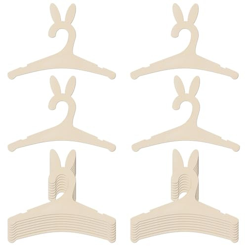 20 Packs Wooden Baby Hangers for Baby Clothes, Cute Bunny Ears Wood Newborn Baby Girl Boy Hangers... | Amazon (US)