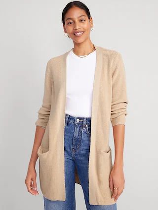 Textured Long-Line Open-Front Sweater for Women | Old Navy (US)