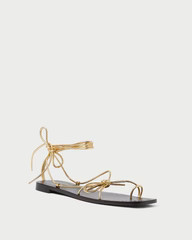 Jude Gold Leather Flat Sandal | Loeffler Randall