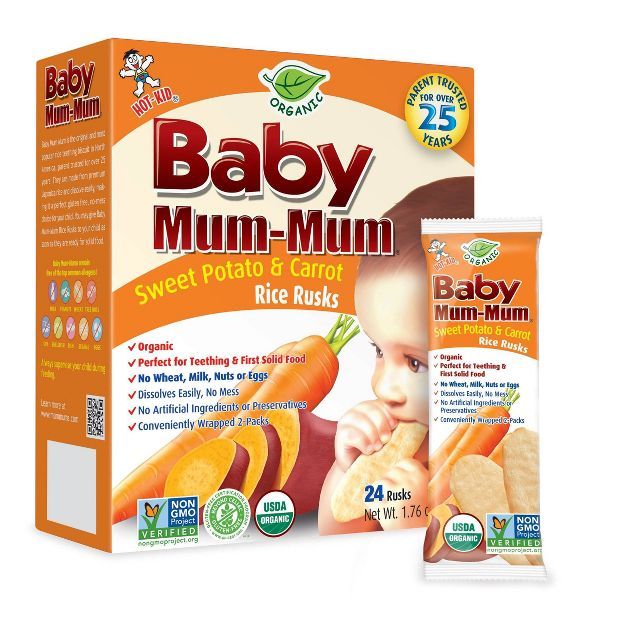 Baby Mum-Mum Sweet Potato & Carrot Baby Rice Rusks - 1.76oz | Target
