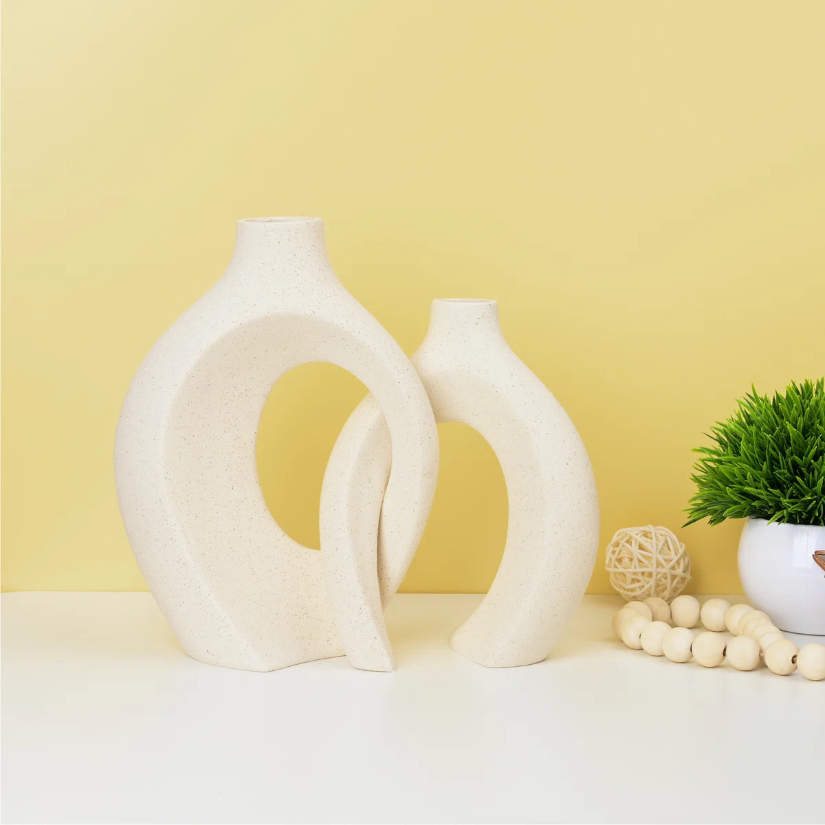 Ivy Bronx Christiam 2 Piece Handmade Ceramic Table Vase & Reviews | Wayfair | Wayfair North America