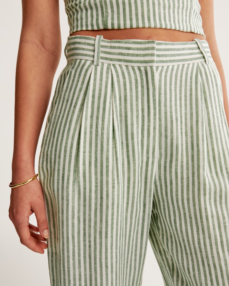 Women's A&F Sloane Tailored Linen-Blend Pant | Women's New Arrivals | Abercrombie.com | Abercrombie & Fitch (US)