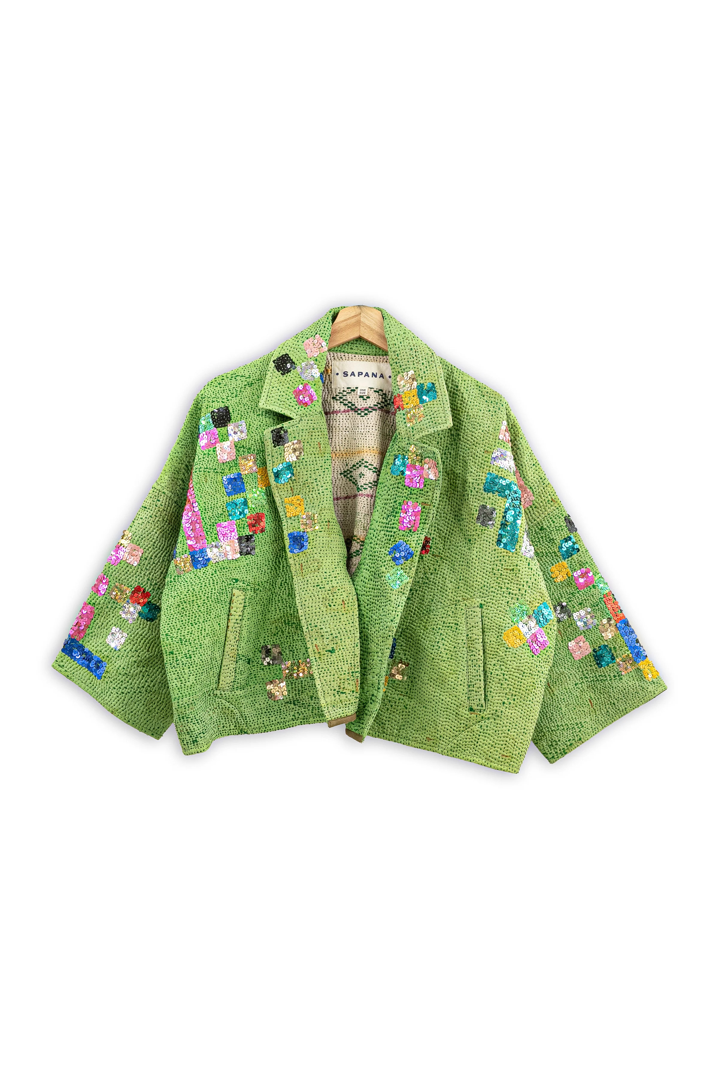 Vintage Kantha Blanket Coat The Round Top Blanket Coat | Sapana