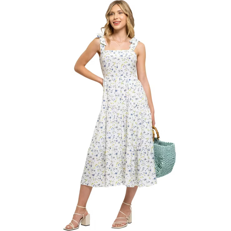 August Sky Women's Decorative Tie Straps Midi Dress | Target