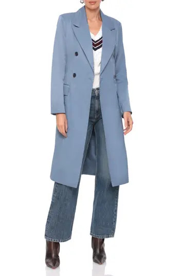 Avec Les Filles Water Resistant Double Breasted Trench Coat in Slate Blue at Nordstrom Rack, Size Xx-Small | Nordstrom Rack