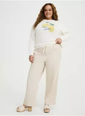 Pull-On Weekend Wide-Leg Mid-Rise Pant | Torrid (US & Canada)