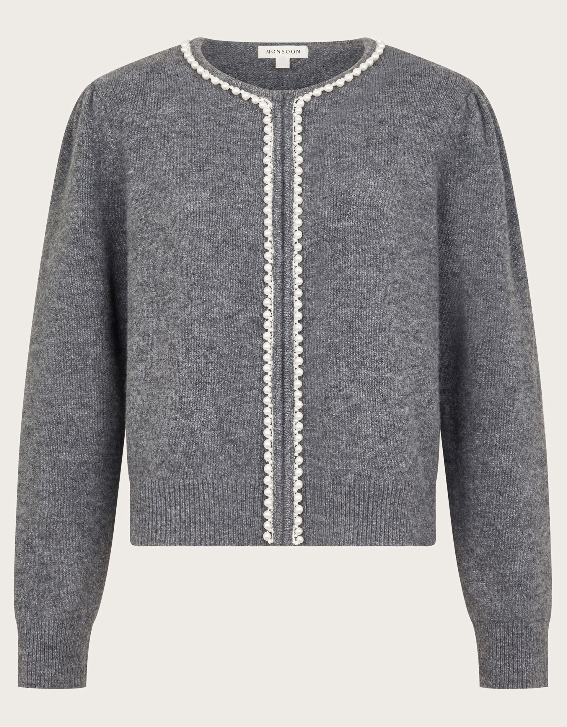 Pia Pearl Cardigan  Grey | Monsoon (UK)