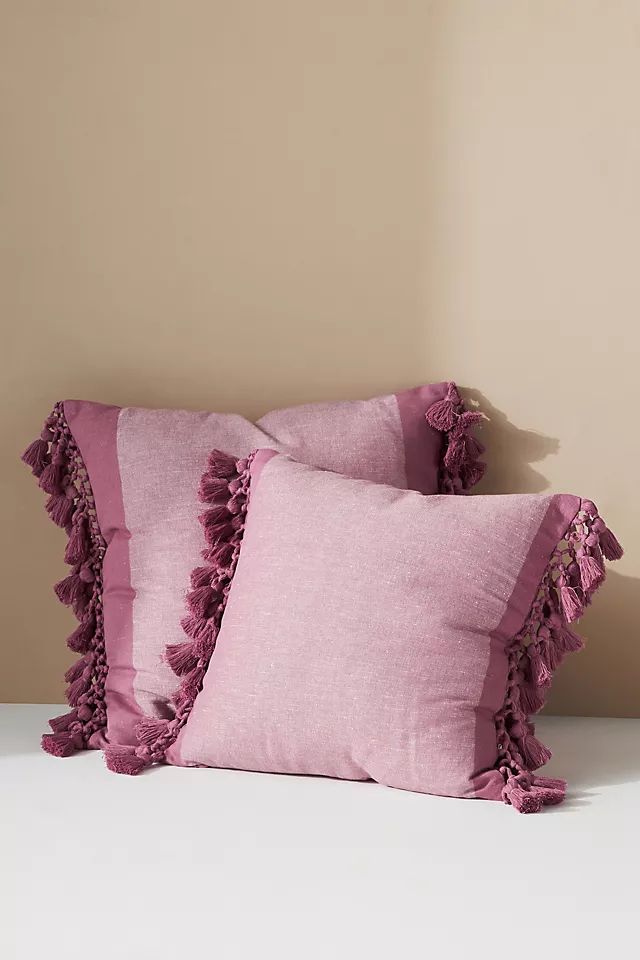 Tasseled Teague Cotton-Linen Pillow | Anthropologie (US)