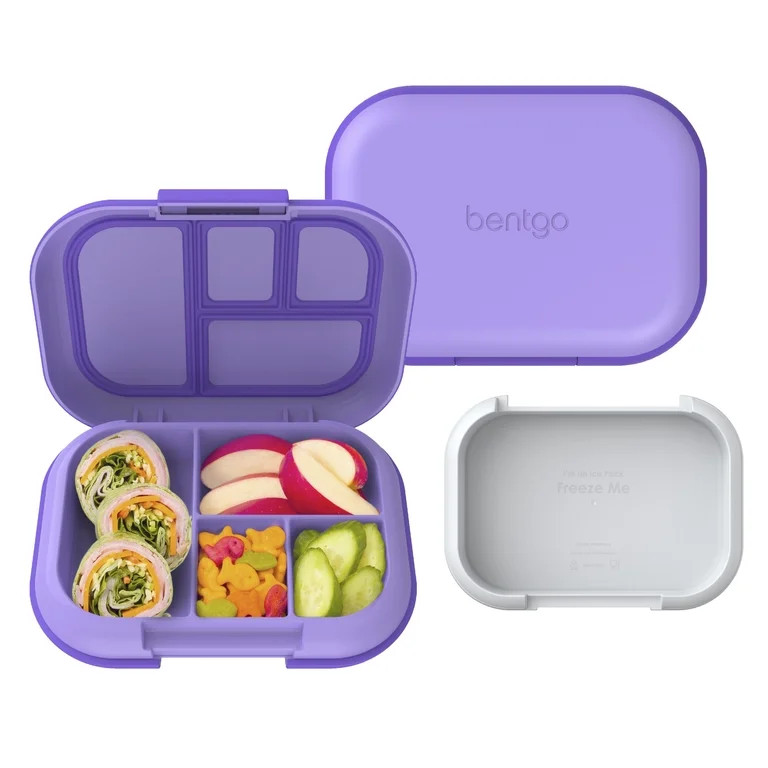 Bentgo Chill Kids Leak-Proof Lunch Box - 4-Compartment Bento Box with Built-In Ice Pack, 3.3 Cup ... | Walmart (US)