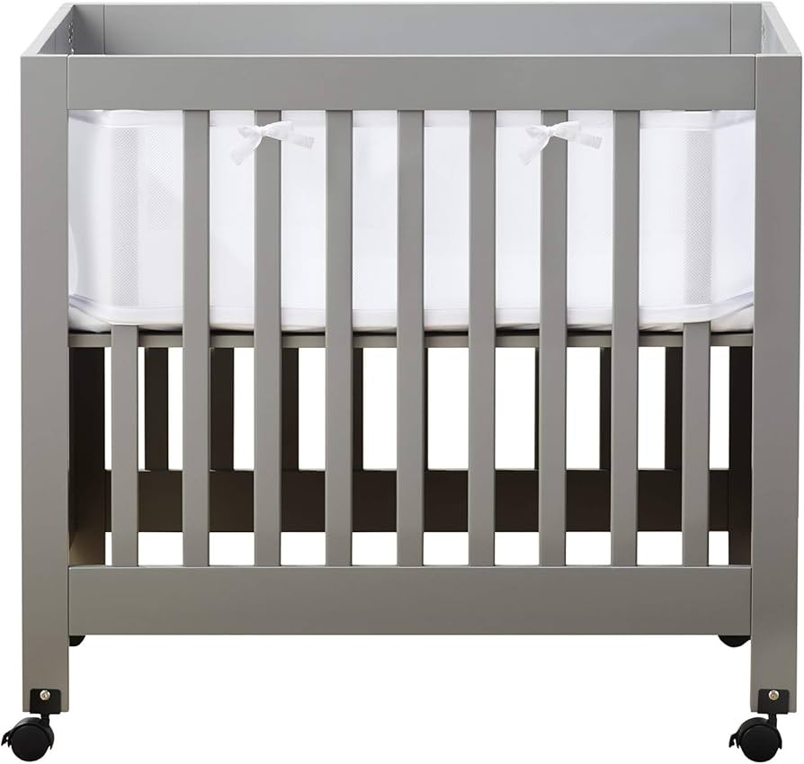 Mini Crib Breathable Mesh Liner by BreathableBaby, Classic 3mm Mesh, White, Size 4M Covers 4 Side... | Amazon (US)