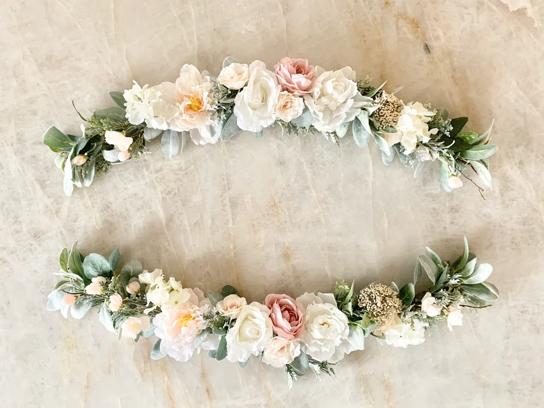 Flower Garland, Flower Swag, table garland, round sign Garland, nursery garland, Floral Swag, Wed... | Etsy (US)