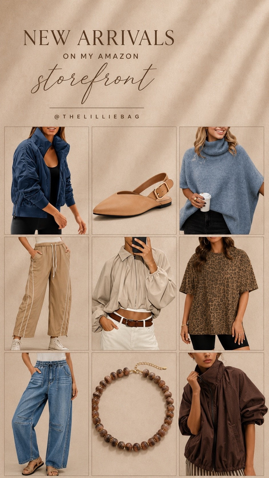 Amazon storefront is getting a little fall refresh 🍂🤎 New arrivals that are SO good for that summer-to-fall transition — lightweight layers, relaxed denim, leopard print, easy pants + accessories that make an outfit feel instantly more put together. Adding these to the rotation ASAP!

Amazon new arrivals, Amazon fashion finds, Amazon fall fashion, fall fashion 2026, Amazon storefront, fall outfit ideas, transitional outfits, Amazon jackets, fall layers, leopard print top, barrel jeans, wide leg pants, neutral fall fashion, affordable fall style, women’s fall outfits

#LTKSeasonal #LTKootd
