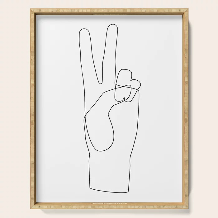 Peace Serving Tray by Explicit Design - 18" x 14" x 1 3/4 | Society6