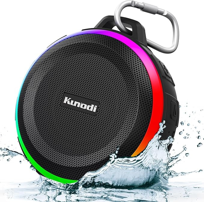 Kunodi Bluetooth Shower Speaker with IPX7 Waterproof, Dynamic Lights, Crisp Clear Sound, True Wir... | Amazon (US)
